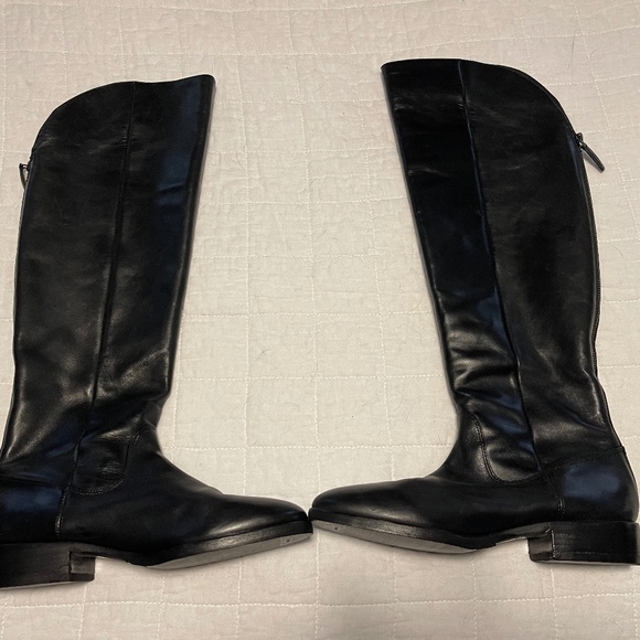 SAKS FIFTH AVENUE Black Leather Boots - Picture 9 of 14
